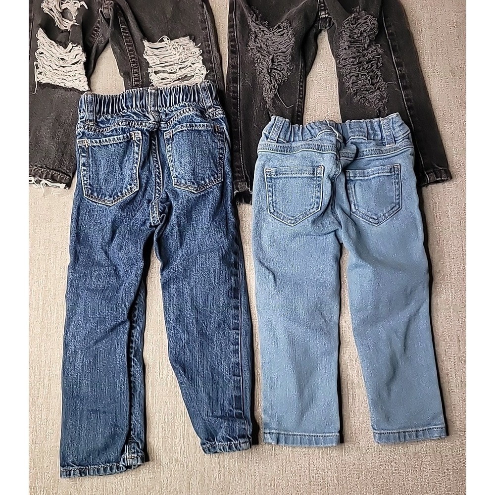 5 Pairs of Girls 2T Denim Jeans Black & Blue Old Navy Arizona Badge Childrens Pl - Picture 7 of 13